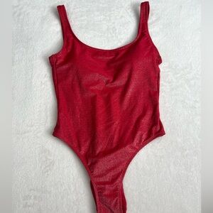 Red Shimmer one piece swimsuit